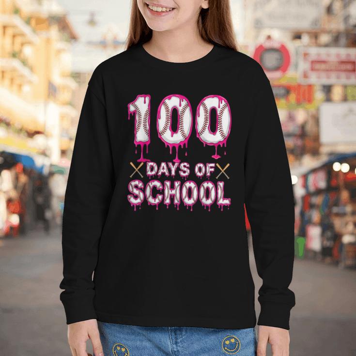 100 Days Of School Baseball Ice Cream Drip 100th Day Boys Youth Long Sleeve Tee 100 Days Of School Baseball Ice Cream Drip 100th Day Boys Youth Long Sleeve Tee