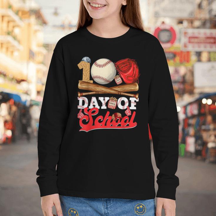 100 Days Of School Baseball Player Sports Game Teacher Kid Youth Long Sleeve Tee 100 Days Of School Baseball Player Sports Game Teacher Kid Youth Long Sleeve Tee