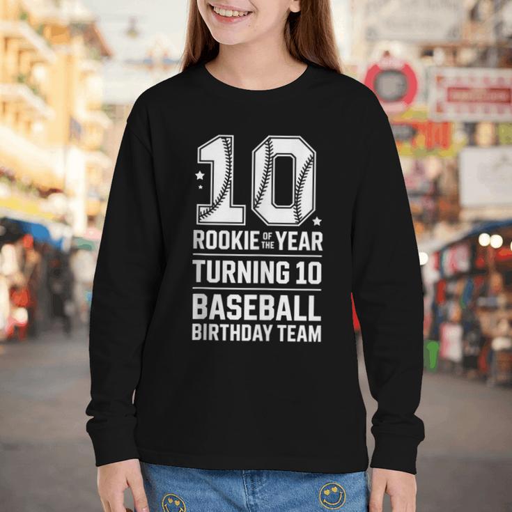 10th Birthday Rookie Of The Year Baseball Double Digit Humor Youth Long Sleeve Tee 10th Birthday Rookie Of The Year Baseball Double Digit Humor Youth Long Sleeve Tee