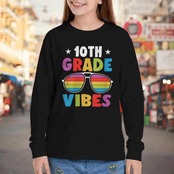 10th Grade Back To School Sunglasses Vibes Retro First Day Youth Long Sleeve Tee 10th Grade Back To School Sunglasses Vibes Retro First Day Youth Long Sleeve Tee
