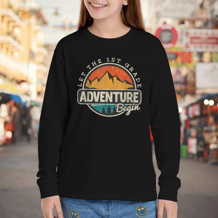 1st First Grade Shirt Adventure Begin Back To School Youth Long Sleeve Tee 1st First Grade Shirt Adventure Begin Back To School Youth Long Sleeve Tee