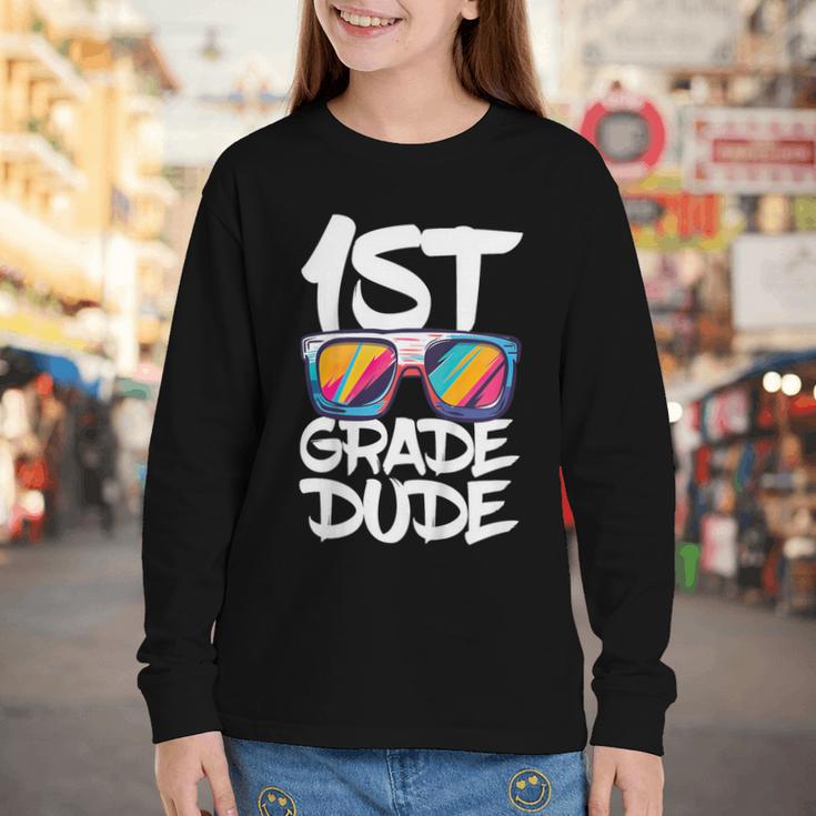 1st Grade Dude Shirt Back To School First Grade Boy Girl Youth Long Sleeve Tee