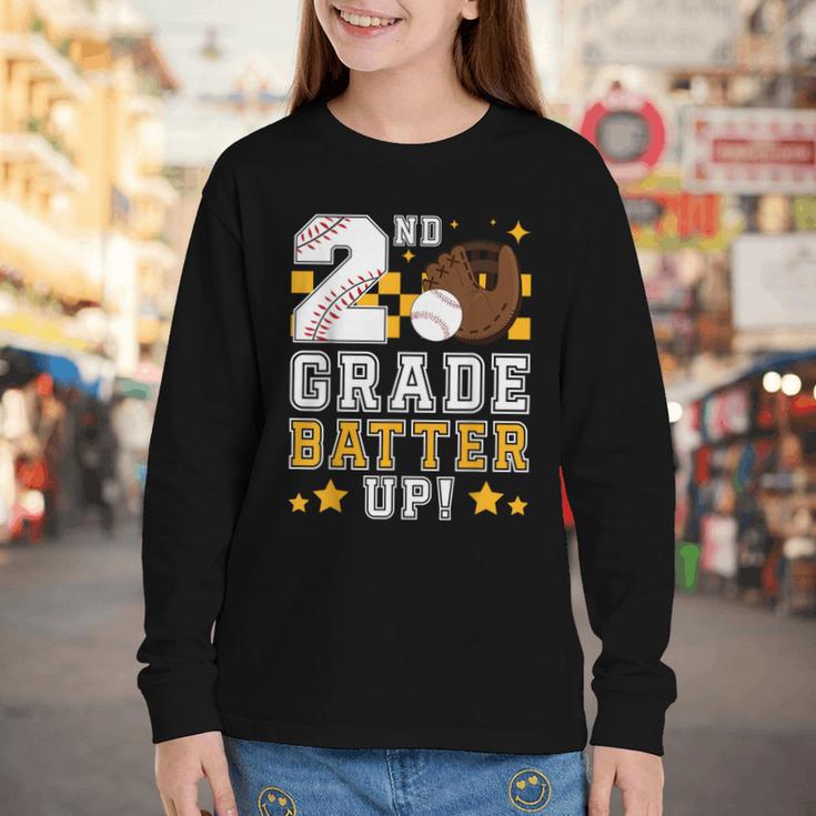 2nd Grade Batter Up Baseball First Day Back To School Youth Long Sleeve Tee