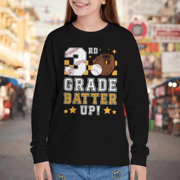 3rd Grade Batter Up Baseball First Day Back To School Youth Long Sleeve Tee 3rd Grade Batter Up Baseball First Day Back To School Youth Long Sleeve Tee