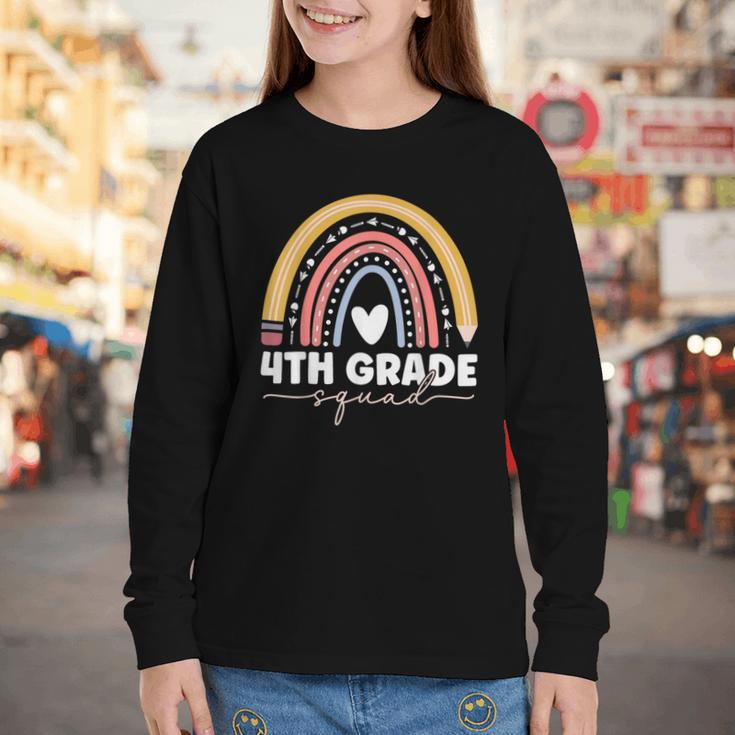 4th Grade Squad Rainbow Back To School Youth Long Sleeve Tee