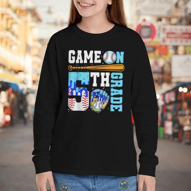 5th Grade Back To School Baseball Drip Ice Cream Game On Youth Long Sleeve Tee 5th Grade Back To School Baseball Drip Ice Cream Game On Youth Long Sleeve Tee