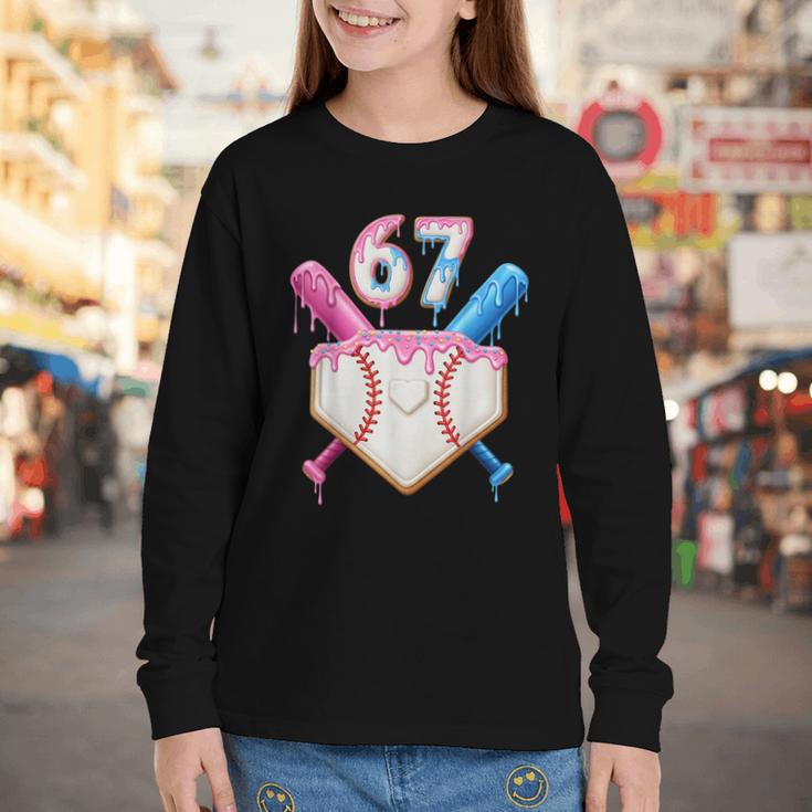 6 7 Baseball Dripping Six Seven Gen Alpha Slang Youth Long Sleeve Tee 6 7 Baseball Dripping Six Seven Gen Alpha Slang Youth Long Sleeve Tee