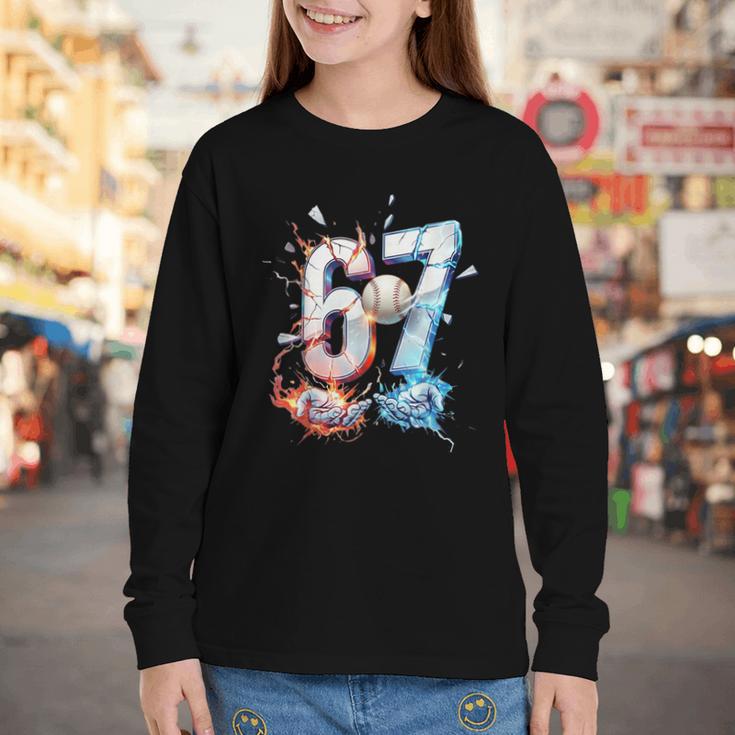 6 7 Baseball Six Seven Meme 67 Hands Kids Men Women Youth Long Sleeve Tee 6 7 Baseball Six Seven Meme 67 Hands Kids Men Women Youth Long Sleeve Tee