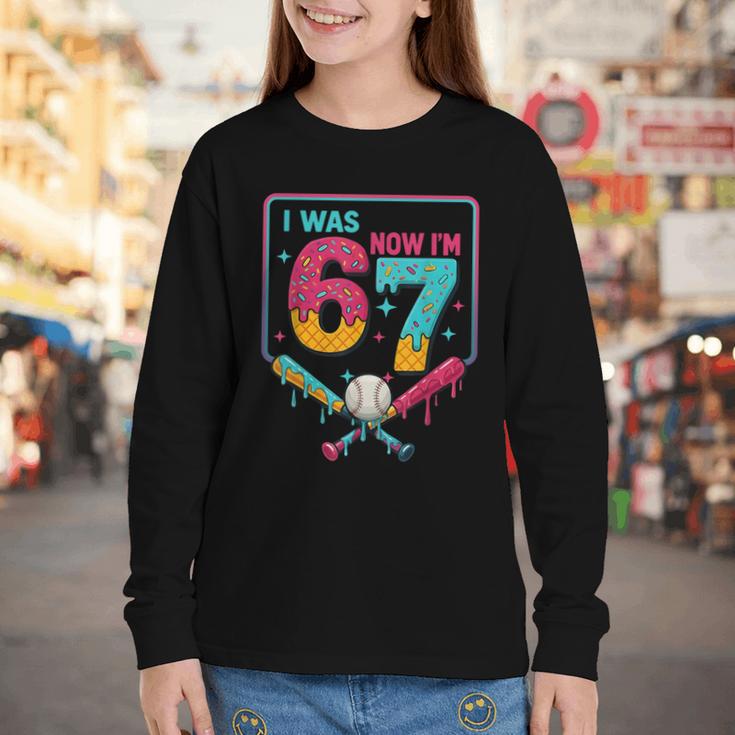 I Was 6 Now Im 7 Ice Cream Drip Baseball For Men Women Kids Youth Long Sleeve Tee I Was 6 Now Im 7 Ice Cream Drip Baseball For Men Women Kids Youth Long Sleeve Tee