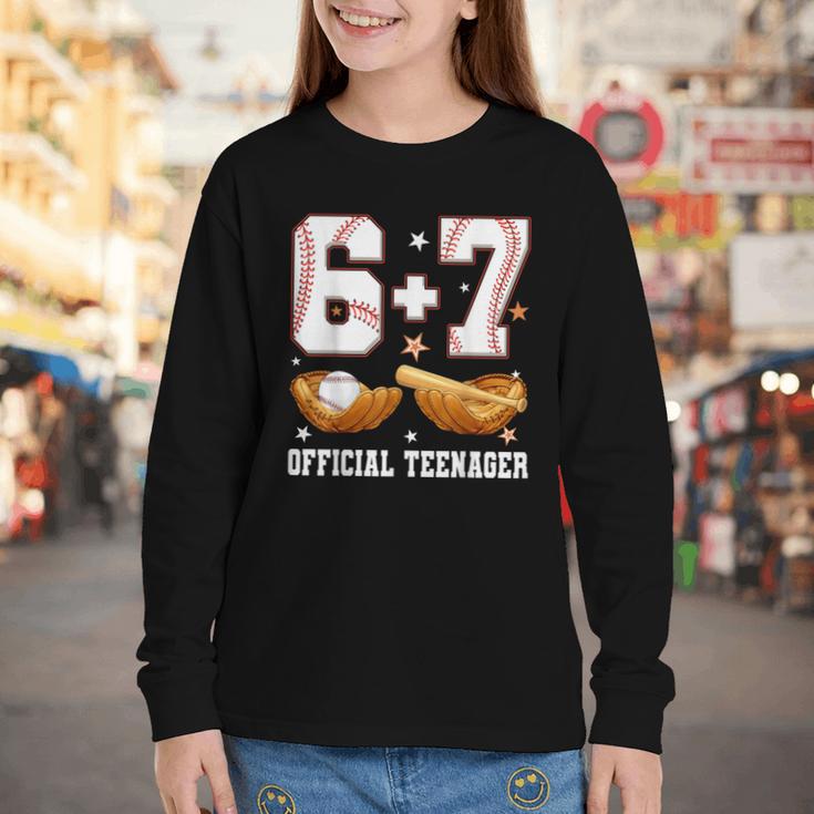67 13 Year Old Official Teenager Baseball Boy 13th Birthday Youth Long Sleeve Tee