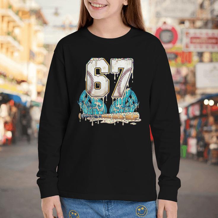 67 Baseball Drip Boys Youth Kids 6-7 Ice Cream Dripping 6 7 Youth Long Sleeve Tee 67 Baseball Drip Boys Youth Kids 6-7 Ice Cream Dripping 6 7 Youth Long Sleeve Tee