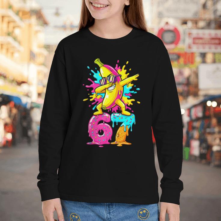 67 Baseball Ice Cream Six Seven Dabbing Banana Youth Long Sleeve Tee