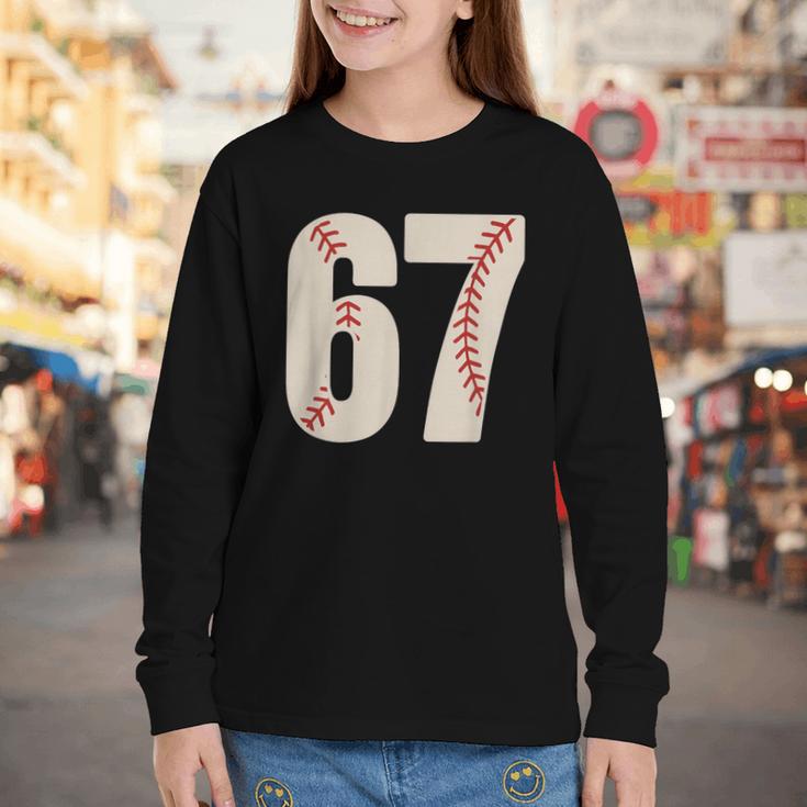 67 Baseball Six Seven 6 7 Meme 67 Youth Long Sleeve Tee 67 Baseball Six Seven 6 7 Meme 67 Youth Long Sleeve Tee