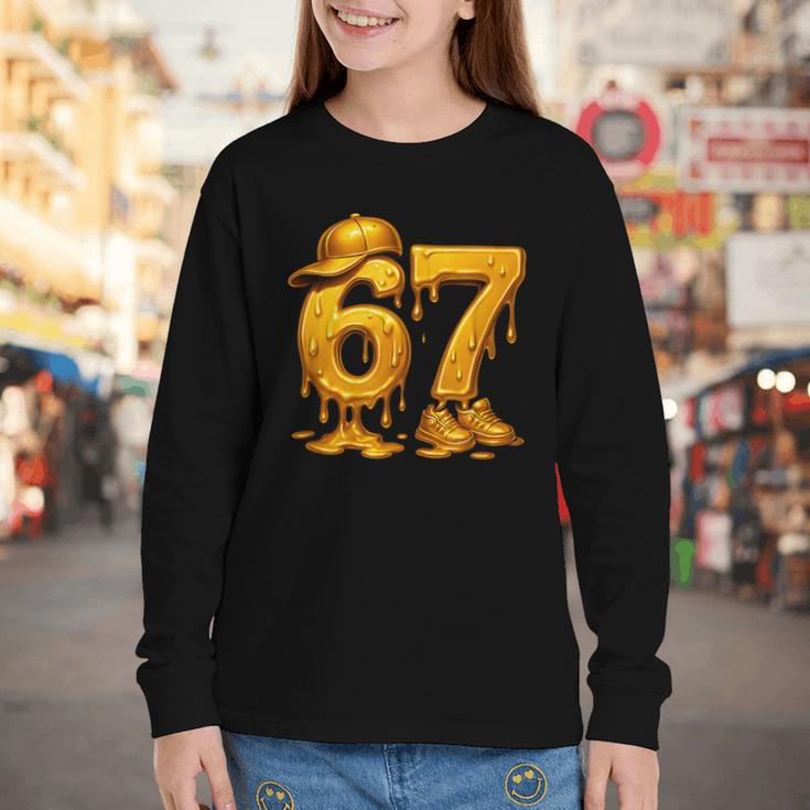 67 Brain Rot Meme Baseball Ice Cream Drip For Kids & Teens Youth Long Sleeve Tee 67 Brain Rot Meme Baseball Ice Cream Drip For Kids & Teens Youth Long Sleeve Tee