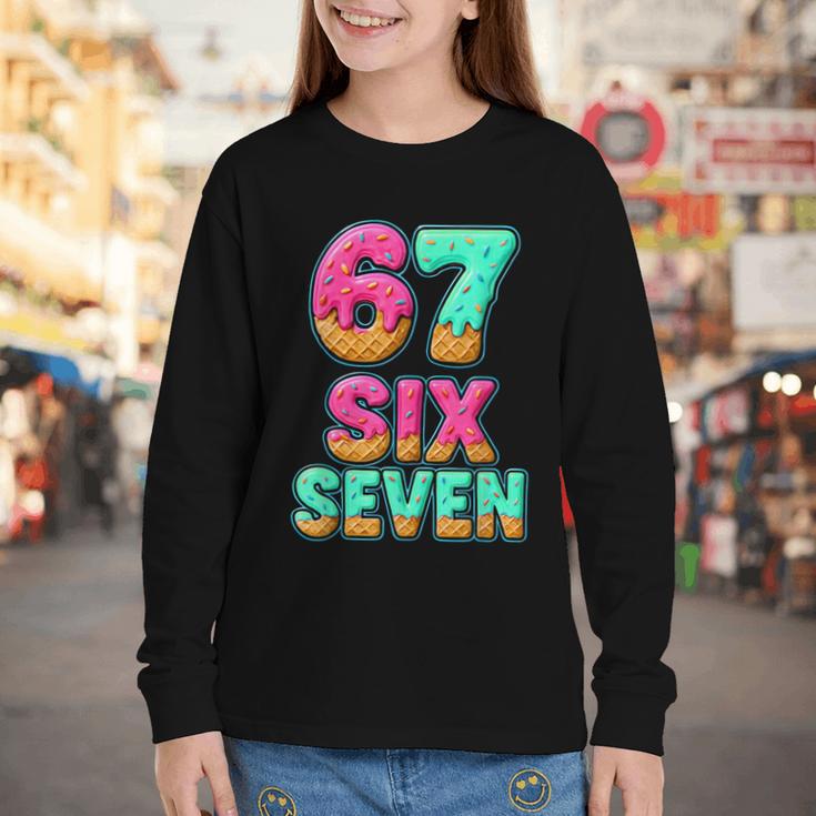 67 Ice Cream Drip Baseball Six Seven 6-7 Meme Teen Boy Youth Long Sleeve Tee 67 Ice Cream Drip Baseball Six Seven 6-7 Meme Teen Boy Youth Long Sleeve Tee
