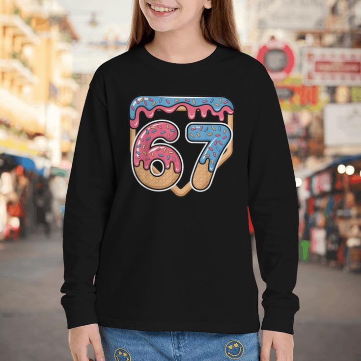 67 Ice Cream Drip Meme Baseball Youth Long Sleeve Tee