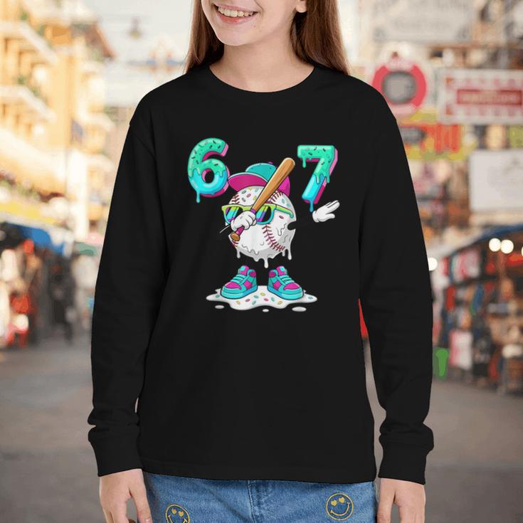 67 Meme Six Seven Meme Baseball Dapping Ice Cream Drip Youth Long Sleeve Tee 67 Meme Six Seven Meme Baseball Dapping Ice Cream Drip Youth Long Sleeve Tee