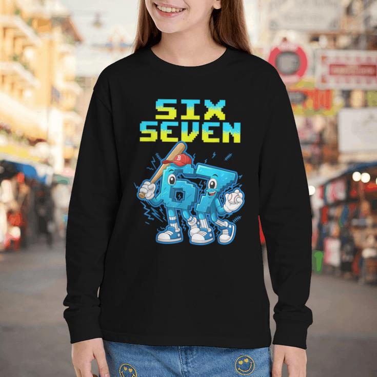 67 Six Seven 6-7 Italian Brainrot Kids Baseball Meme Youth Long Sleeve Tee 67 Six Seven 6-7 Italian Brainrot Kids Baseball Meme Youth Long Sleeve Tee