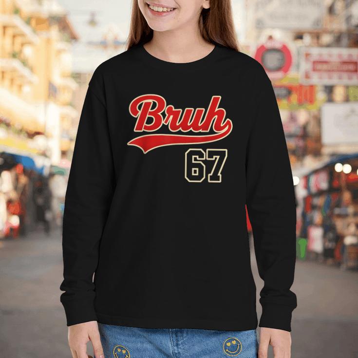 67 Six Seven Bruh Meme Baseball Vintage Style Men Boys Youth Long Sleeve Tee 67 Six Seven Bruh Meme Baseball Vintage Style Men Boys Youth Long Sleeve Tee