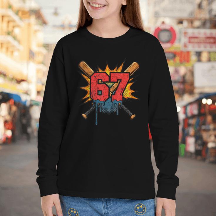 67 Sports Meme – Baseball Bats Number 6 7 Youth Long Sleeve Tee 67 Sports Meme – Baseball Bats Number 6 7 Youth Long Sleeve Tee