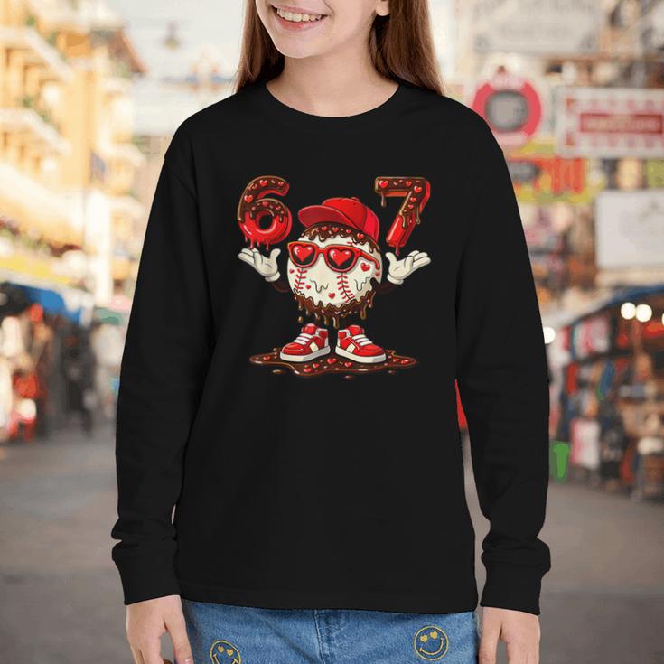 67 Valentine Day Baseball Chocolate Ice Cream Drip Youth Long Sleeve Tee 67 Valentine Day Baseball Chocolate Ice Cream Drip Youth Long Sleeve Tee