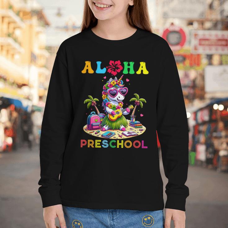 Aloha Preschool Unicorn Hawaii Back To School Kids Girl Youth Long Sleeve Tee Aloha Preschool Unicorn Hawaii Back To School Kids Girl Youth Long Sleeve Tee