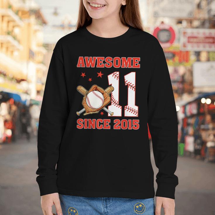 Awesome Since 2015 11 Year Old Boys Bday Baseball Theme Youth Long Sleeve Tee Awesome Since 2015 11 Year Old Boys Bday Baseball Theme Youth Long Sleeve Tee