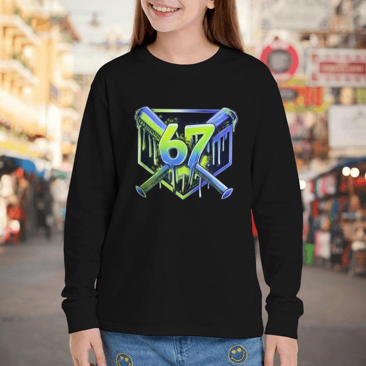 Awesome 67 Baseball Drip Effect Baseball 6-7 Meme Graphic Youth Long Sleeve Tee Awesome 67 Baseball Drip Effect Baseball 6-7 Meme Graphic Youth Long Sleeve Tee