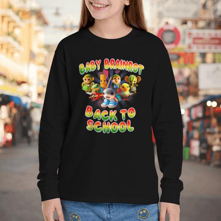 All Baby Brainrot Italian Meme Cute Back To School For Kids Youth Long Sleeve Tee