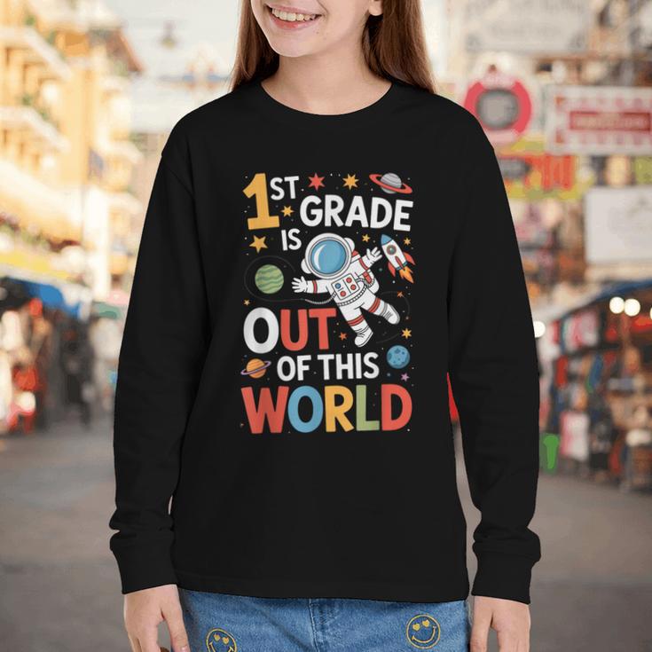 Back To School 1st Grade Is Out Of This World Youth Long Sleeve Tee Back To School 1st Grade Is Out Of This World Youth Long Sleeve Tee