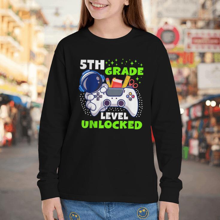 Back To School 5th Grade Level Unlocked Gamer Boys Kids Youth Long Sleeve Tee Back To School 5th Grade Level Unlocked Gamer Boys Kids Youth Long Sleeve Tee