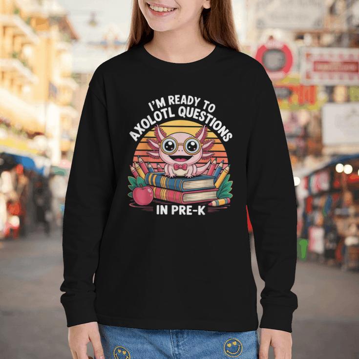 Back To School Axolotl Design For Pre-K Students Youth Long Sleeve Tee Back To School Axolotl Design For Pre-K Students Youth Long Sleeve Tee