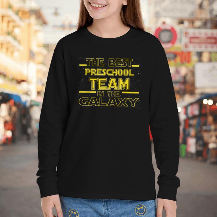 Back To School Best Preschool Team In The Galaxy Space Out Youth Long Sleeve Tee