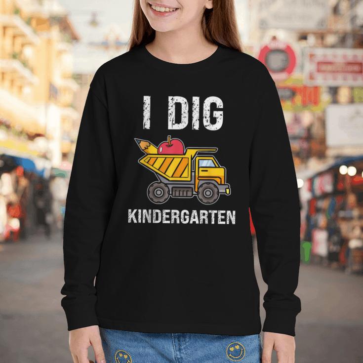 Back To School I Dig Kindergarten Dumping Truck Boys Girls Youth Long Sleeve Tee Back To School I Dig Kindergarten Dumping Truck Boys Girls Youth Long Sleeve Tee