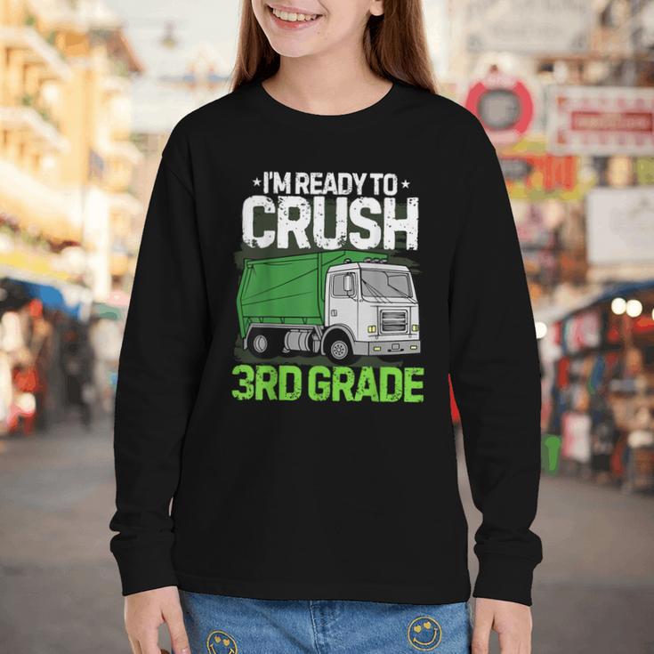 Back To School First Day Of 3rd Grade Garbage Truck Boys Youth Long Sleeve Tee Back To School First Day Of 3rd Grade Garbage Truck Boys Youth Long Sleeve Tee