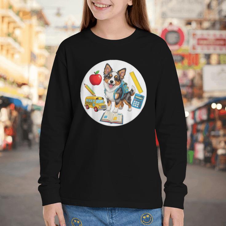 Back To School Miniature American Shepherd Dog Boys Girls Youth Long Sleeve Tee Back To School Miniature American Shepherd Dog Boys Girls Youth Long Sleeve Tee