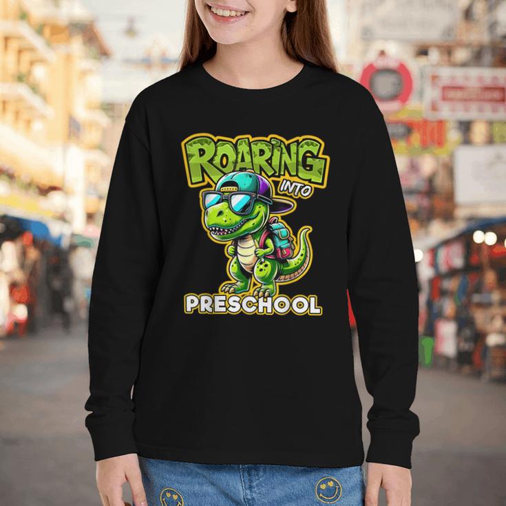 Back To School Preschool Dinosaur First Day Of School Boy Youth Long Sleeve Tee Back To School Preschool Dinosaur First Day Of School Boy Youth Long Sleeve Tee