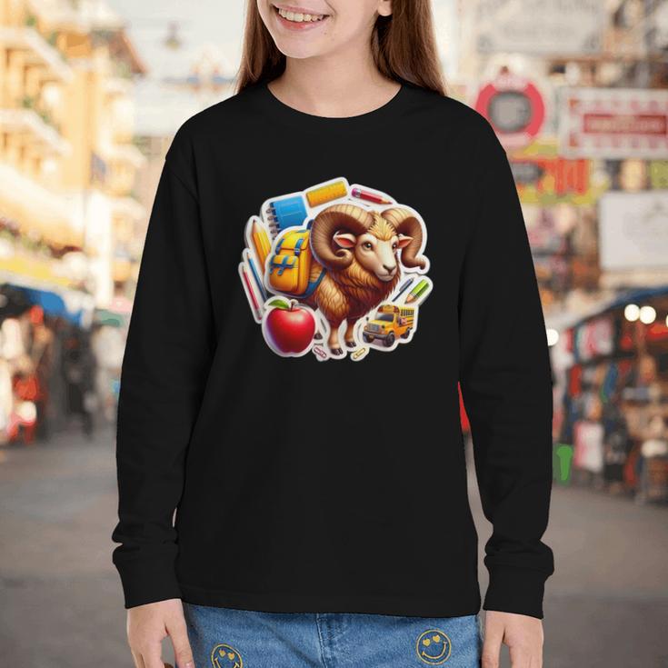 Back To School Ram Boys Girls Student Kids Lover Farmer Cute Youth Long Sleeve Tee Back To School Ram Boys Girls Student Kids Lover Farmer Cute Youth Long Sleeve Tee