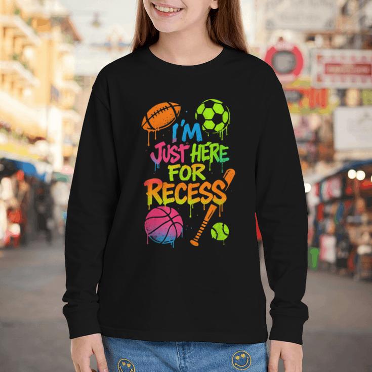Back To School Sports Basketball Football Recess Youth Long Sleeve Tee Back To School Sports Basketball Football Recess Youth Long Sleeve Tee