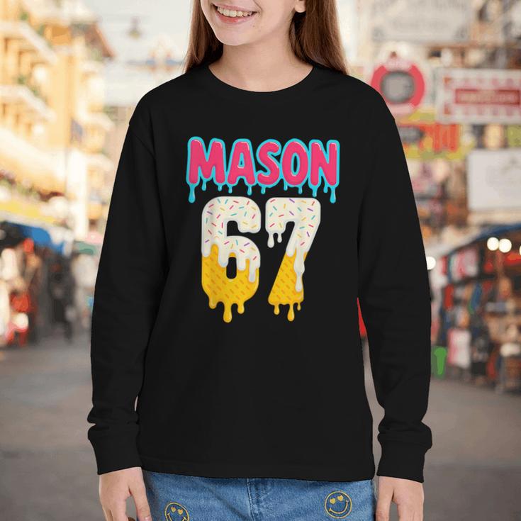 Baseball 6 7 Ice Cream Drip Number 67 Six Seven Meme Youth Long Sleeve Tee Baseball 6 7 Ice Cream Drip Number 67 Six Seven Meme Youth Long Sleeve Tee