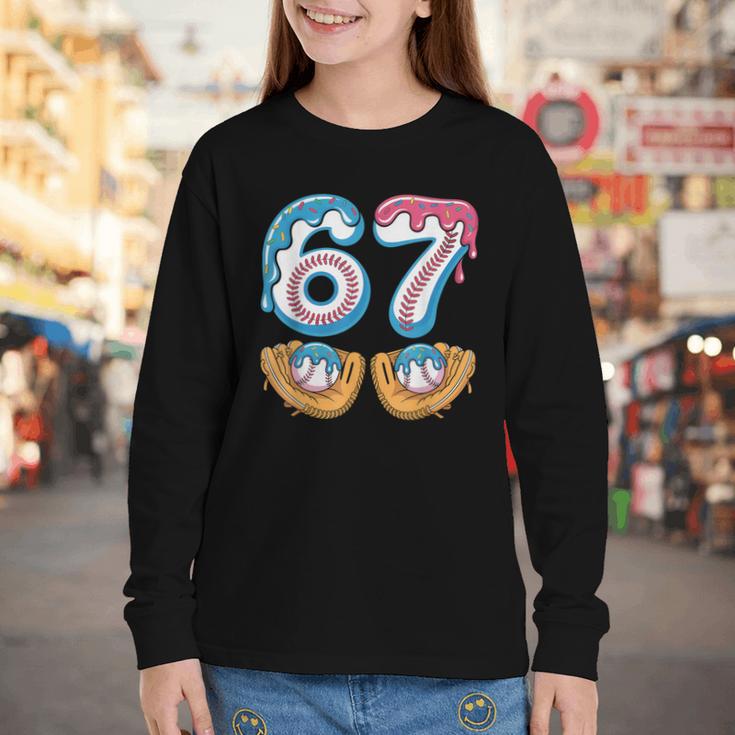 Baseball 67 Ice Cream Drip 67 Meme Player T-Shirt Youth Long Sleeve Tee Baseball 67 Ice Cream Drip 67 Meme Player T-Shirt Youth Long Sleeve Tee
