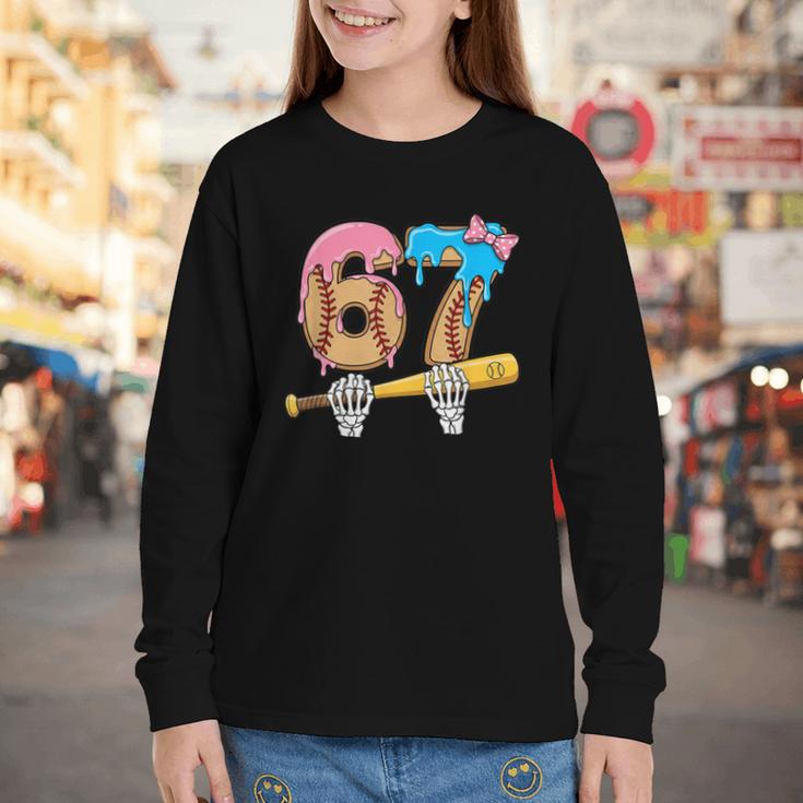 Baseball 67 Ice Cream Drip Skeleton Six Seven Boys Meme Youth Long Sleeve Tee Baseball 67 Ice Cream Drip Skeleton Six Seven Boys Meme Youth Long Sleeve Tee