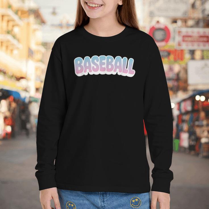 Baseball Bubble Letter Youth Long Sleeve Tee