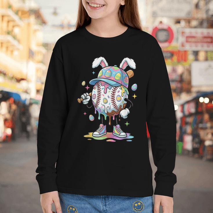 Baseball Drip Ice Cream Apparel Youth Boy Easter Day Youth Long Sleeve Tee
