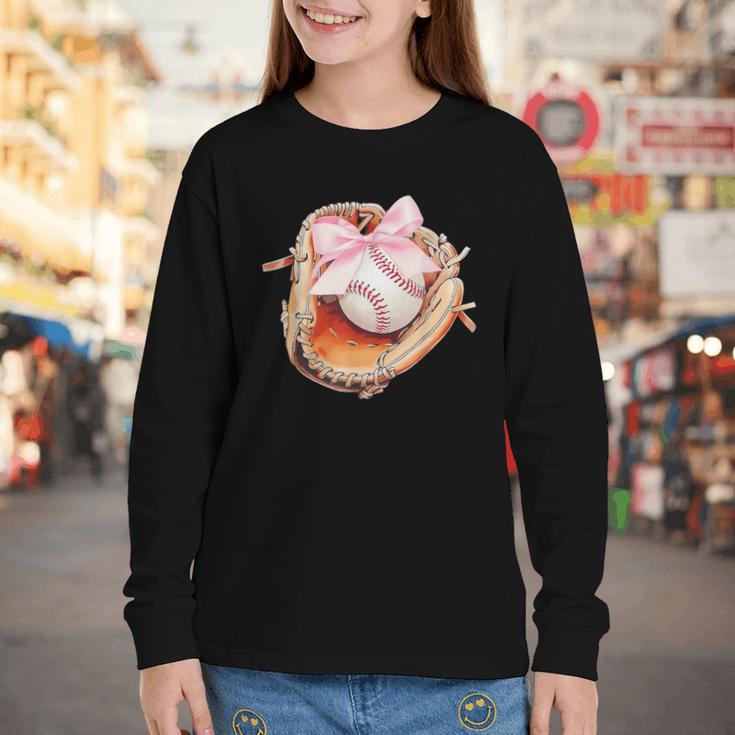 Baseball Drip Ice Cream Coquette Pink Bow Baseball Player Youth Long Sleeve Tee Baseball Drip Ice Cream Coquette Pink Bow Baseball Player Youth Long Sleeve Tee