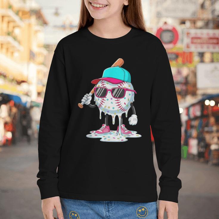 Baseball Drip Ice Cream Lifestyle Sprinkless Boy Kid Youth Long Sleeve Tee Baseball Drip Ice Cream Lifestyle Sprinkless Boy Kid Youth Long Sleeve Tee