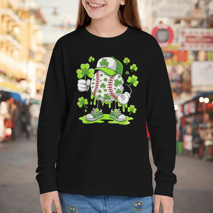 Baseball Drip Ice Cream Shamrock Irish St Patricks Men Youth Long Sleeve Tee Baseball Drip Ice Cream Shamrock Irish St Patricks Men Youth Long Sleeve Tee