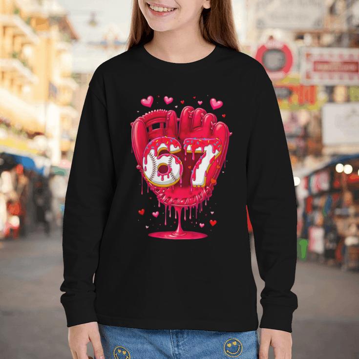 Baseball Drip Ice Cream Valentine Youth Boys Girls Sport Youth Long Sleeve Tee Baseball Drip Ice Cream Valentine Youth Boys Girls Sport Youth Long Sleeve Tee