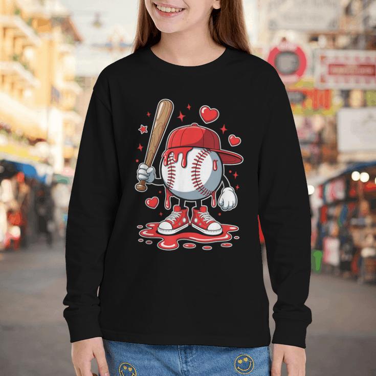 Baseball Drip Icecream Apparel Youth Boy Valentine Youth Long Sleeve Tee