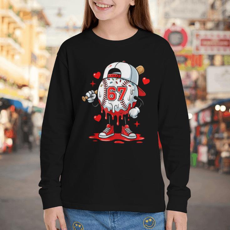 Baseball Drip Icecream Valentine 67 Meme Tees Men Youth Boys Youth Long Sleeve Tee